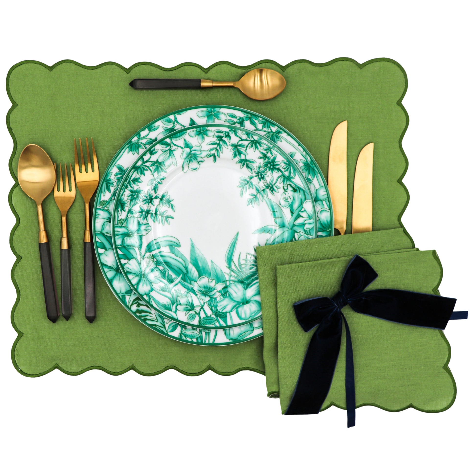 24pc Midnight Slate Cutlery Set - Gold Stainless Steel with Grey Handles | Ro'Table