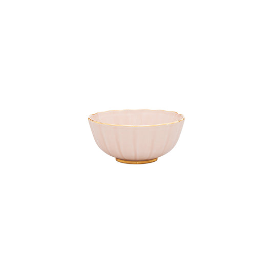 Grace Accent Bowl - Pink Blush w/gold trim