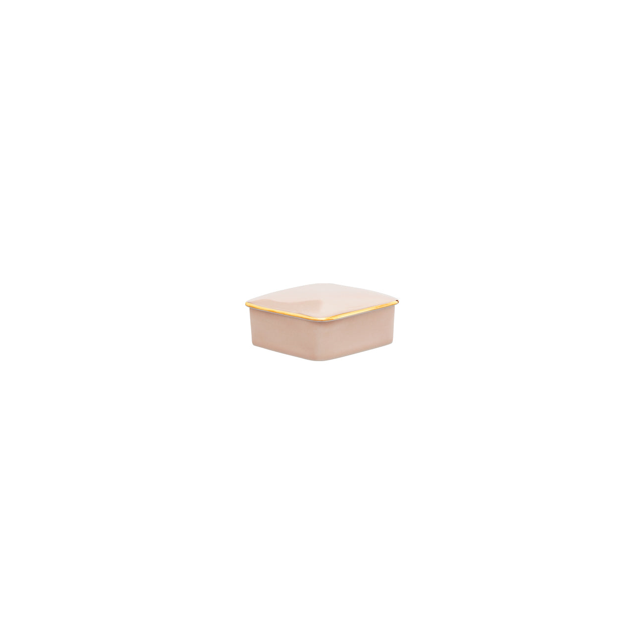 Our precious Grace collection features a soft pink glaze on delicate white porcelain, finished with a luxurious gold rim. This square accent box brings refined beauty and functional elegance to your home, perfect for storing treasures or displaying as a decorative piece.