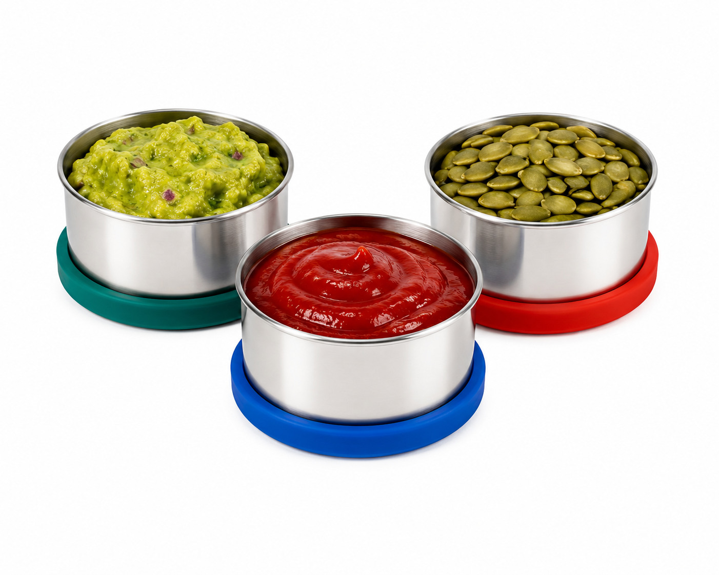 Reusable Leakproof Snack and Condiment Container (Set of Three)