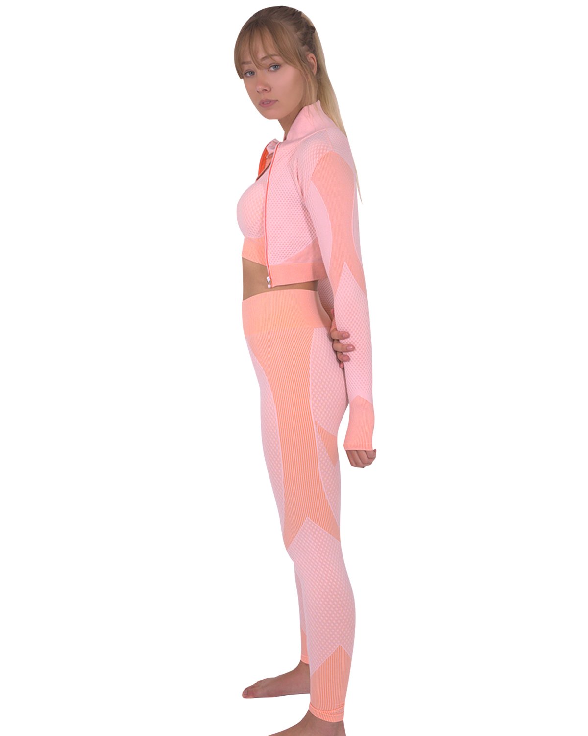 Trois Seamless Sports Crop Jacket - Pink