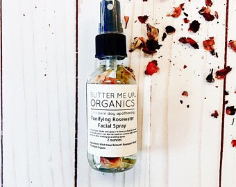 Organic Rose Water Facial Setting Spray Makeup by Butter Me Up Organics