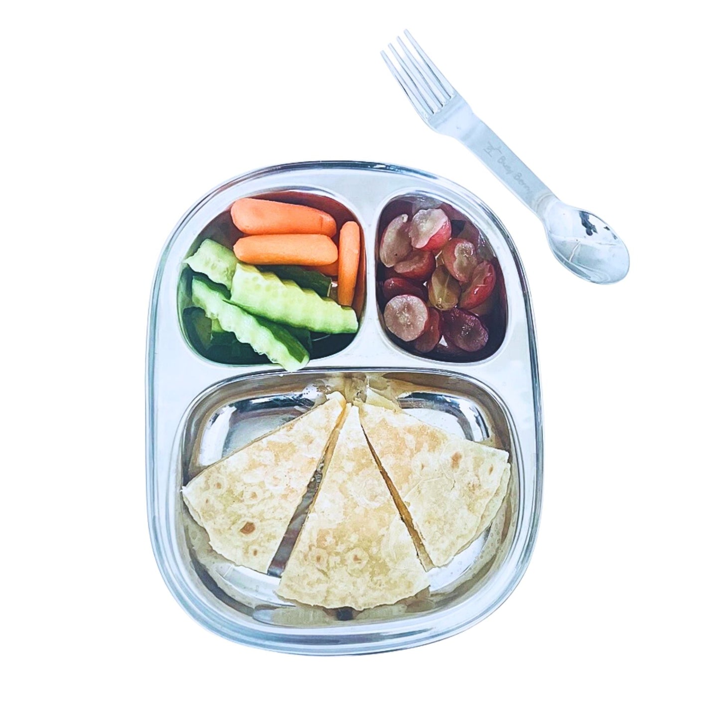 Stainless Steel Divided Plates for Kids — Truck Design | Set of 2
