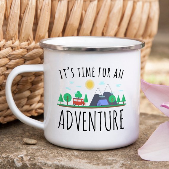 Adventure Mug Enamel Mug Wanderlust Camping Mug