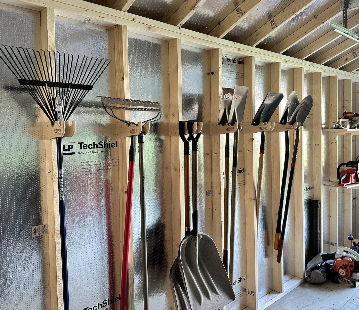 Predrilled Double Garden Tool Rack – Shed & Garage Wall Organizer
