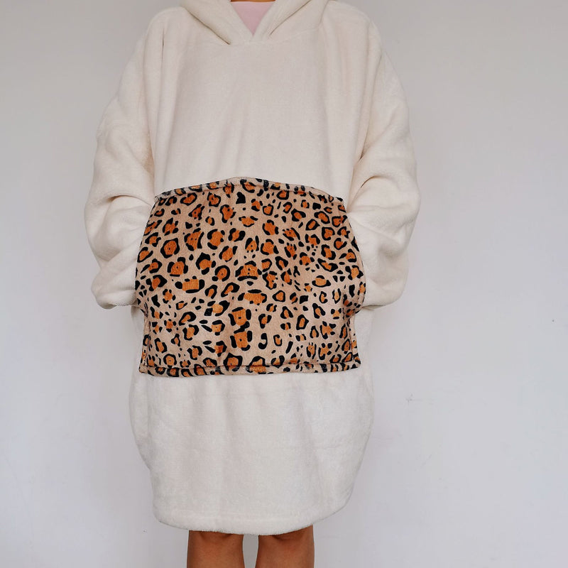 Oversized Pullover Warm Comfortable Fleece Hooded Blanket for Women- One Size_3