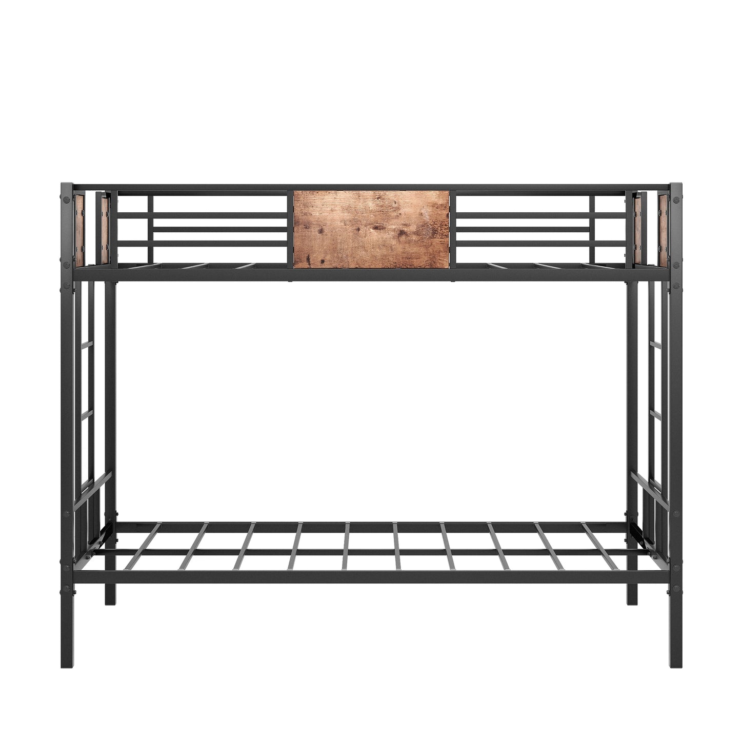 Twin Sized Bunk Bed Bedframe with Ladder and Full-Length Guard Rail_7