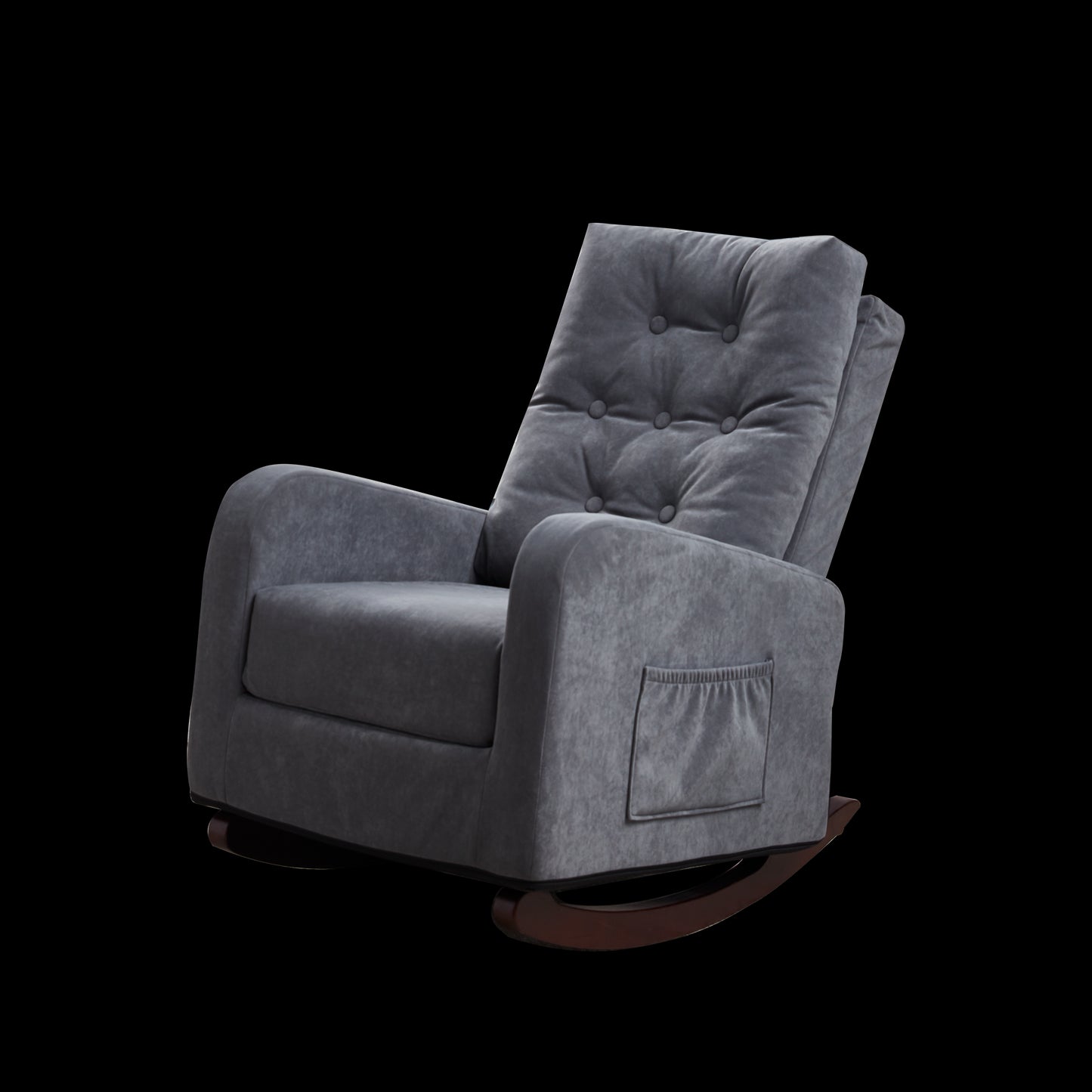 Living Room Chair Lazy Recliner Comfortable Fabric High Back Armchair- Antique Gray_15