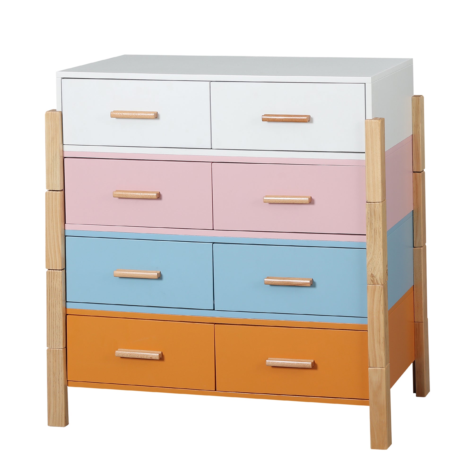 Solid Wood Colorful Free Combination Storage Cabinet Dresser Drawers_10