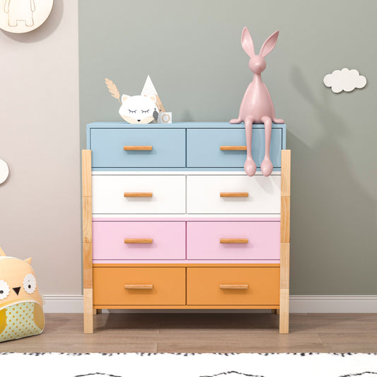 Solid Wood Colorful Free Combination Storage Cabinet Dresser Drawers_0