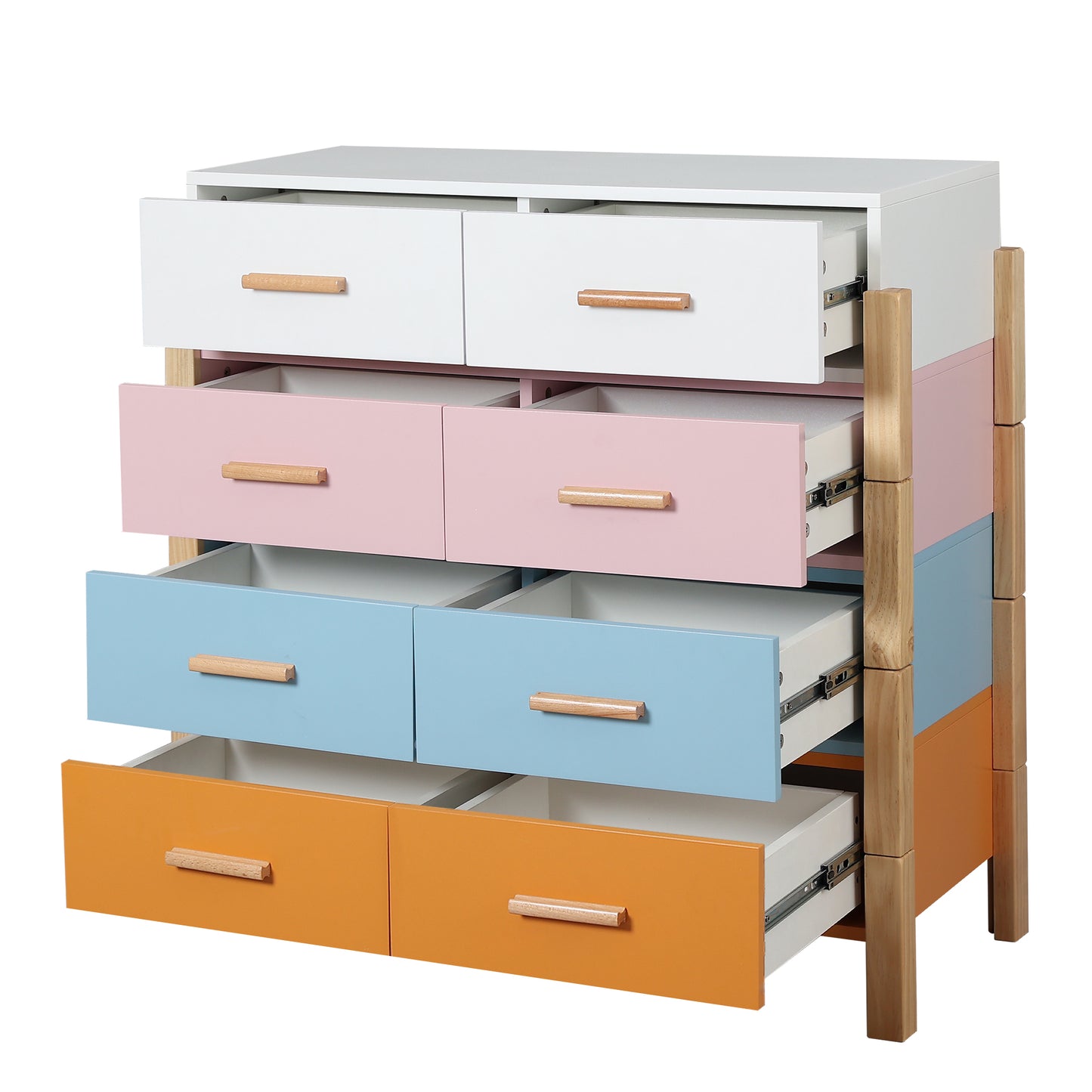 Solid Wood Colorful Free Combination Storage Cabinet Dresser Drawers_11