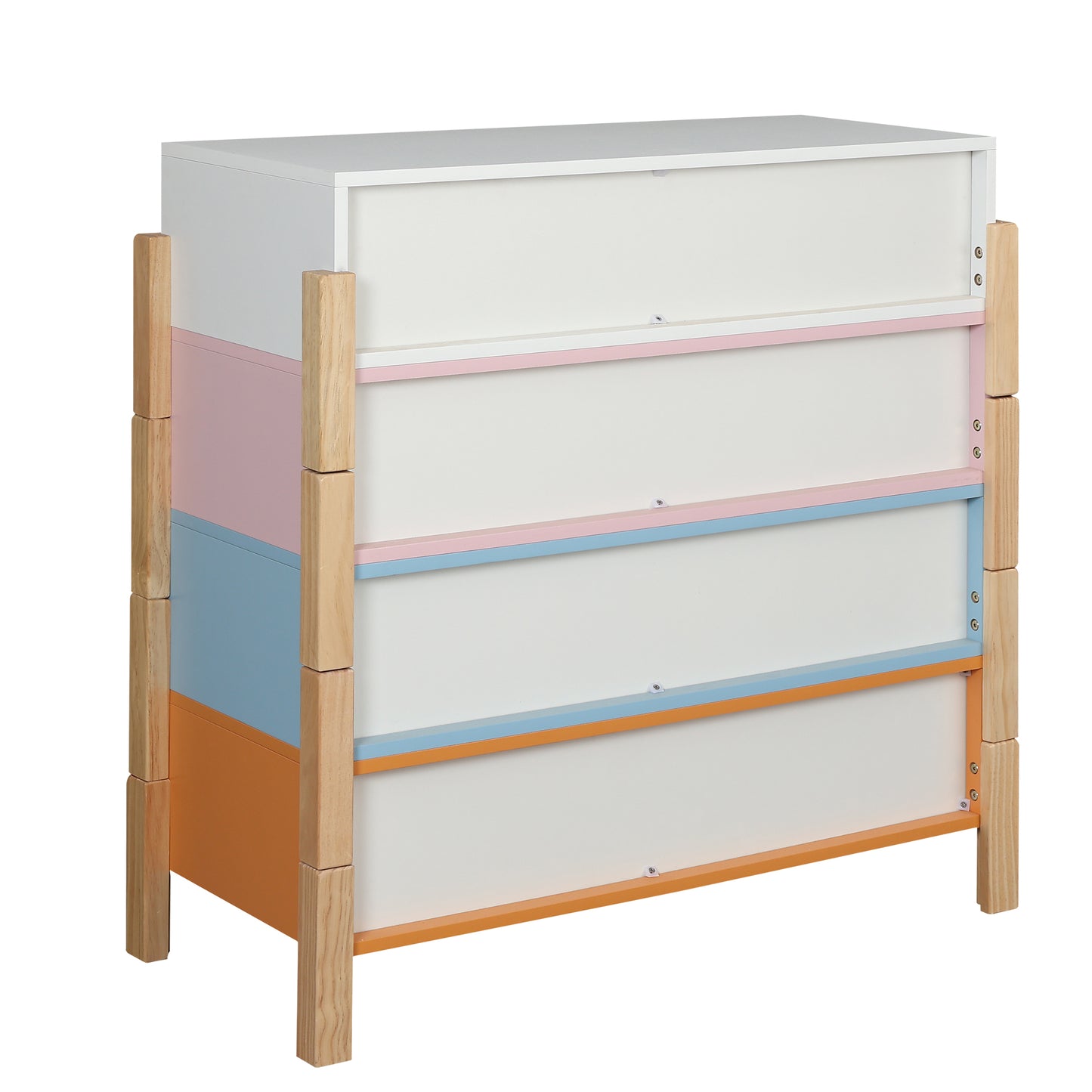 Solid Wood Colorful Free Combination Storage Cabinet Dresser Drawers_12